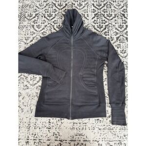 Lululemon  Scuba Sweatshirt Jacket Womens Size 6 Black Full Zip Logo
